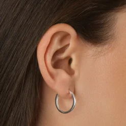Hot Charm Hoop Earrings in Silver Gifts For Her | 925 Sterling Silver