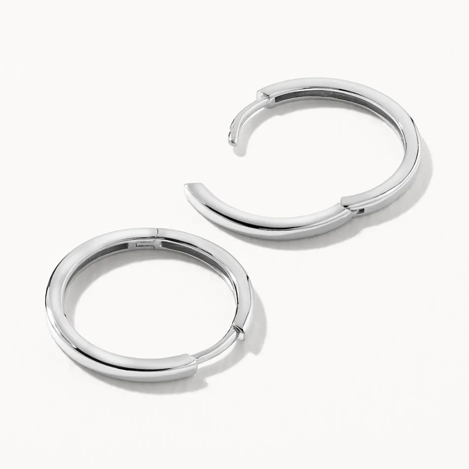 Hot Charm Hoop Earrings in Silver Gifts For Her | 925 Sterling Silver