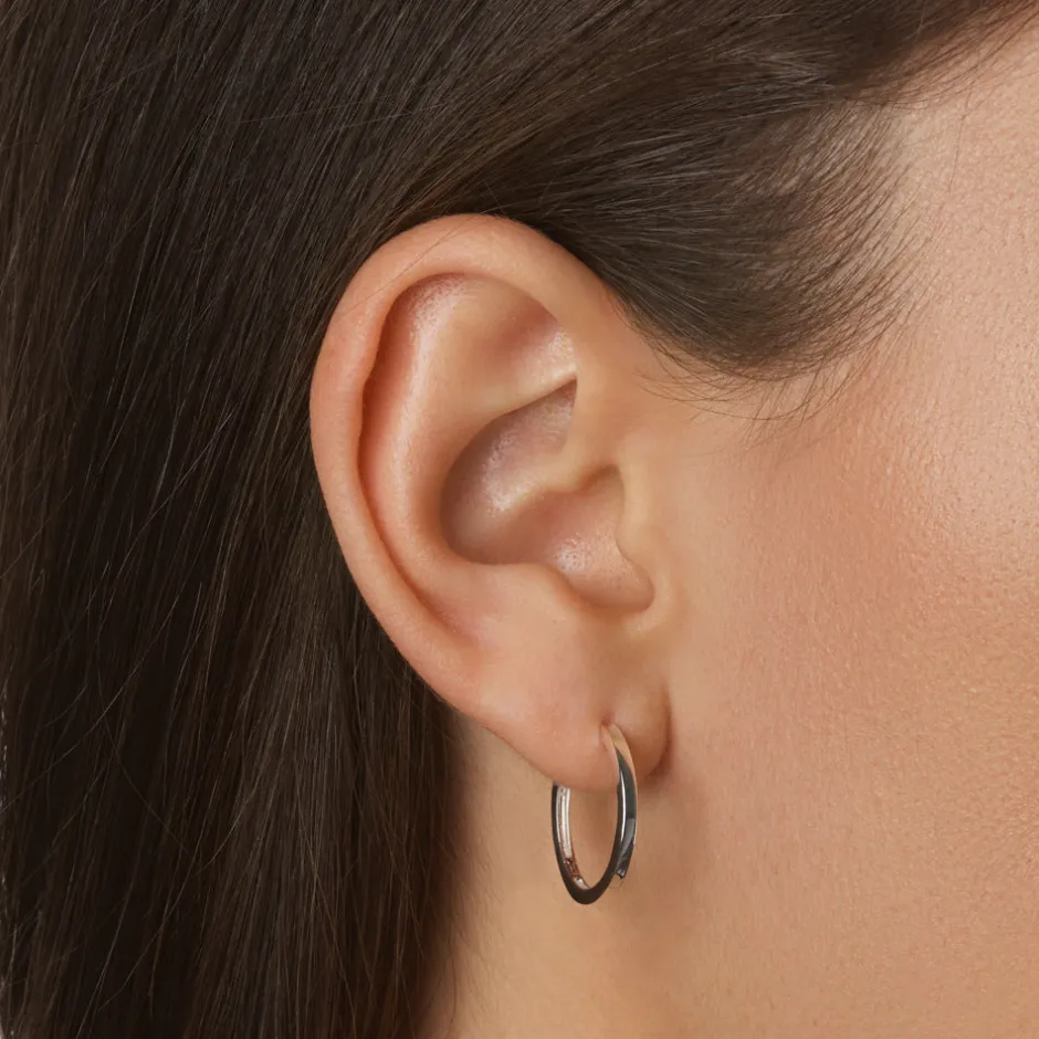 Hot Charm Hoop Earrings in Silver Gifts For Her | 925 Sterling Silver