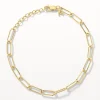 Discount Charm Paperclip Chain Bracelet in Gold 18k Fine Gold Plated | Bracelets & Bangles