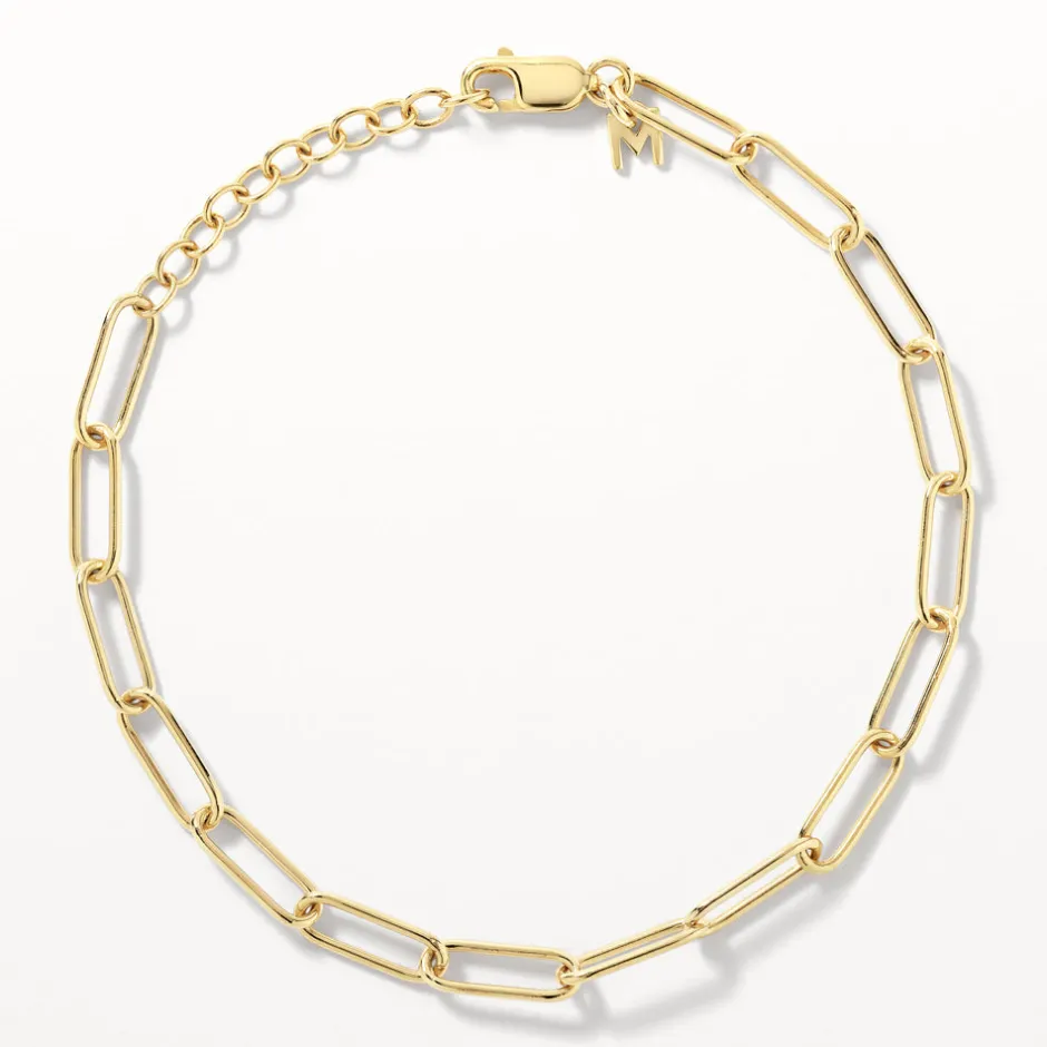 Discount Charm Paperclip Chain Bracelet in Gold 18k Fine Gold Plated | Bracelets & Bangles