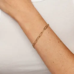 Discount Charm Paperclip Chain Bracelet in Gold 18k Fine Gold Plated | Bracelets & Bangles