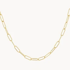 Sale Charm Paperclip Chain Necklace in Gold 18k Fine Gold Plated | Necklaces & Pendants