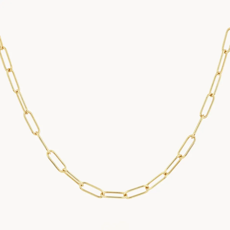 Sale Charm Paperclip Chain Necklace in Gold 18k Fine Gold Plated | Necklaces & Pendants