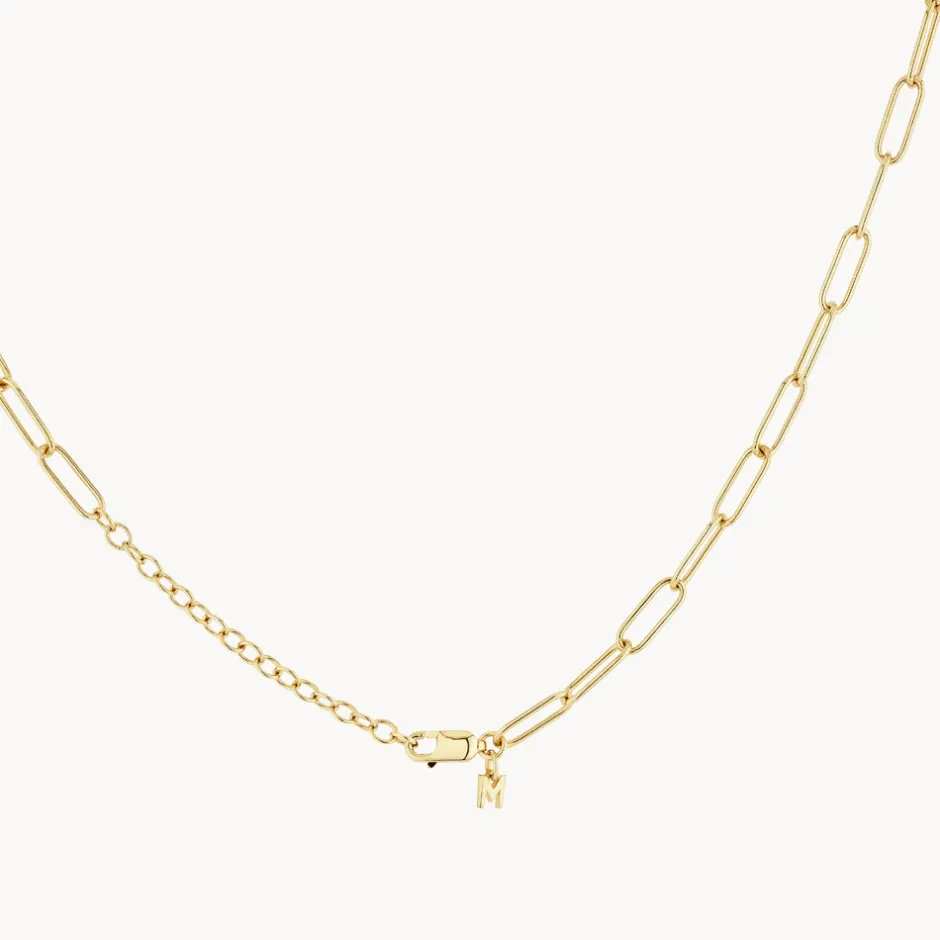 Sale Charm Paperclip Chain Necklace in Gold 18k Fine Gold Plated | Necklaces & Pendants