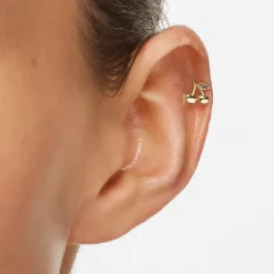 Sale Cherry Helix Single Stud in 10k Gold Earrings | Studs