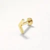 Fashion Chevron Helix Single Stud Earring in 10k Gold Symbolic Jewellery | Earrings