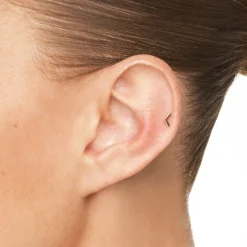 Fashion Chevron Helix Single Stud Earring in 10k Gold Symbolic Jewellery | Earrings