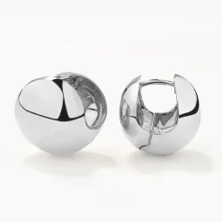 New Chunky Ball Huggie Earrings in Silver Bridal Gifts | 925 Sterling Silver