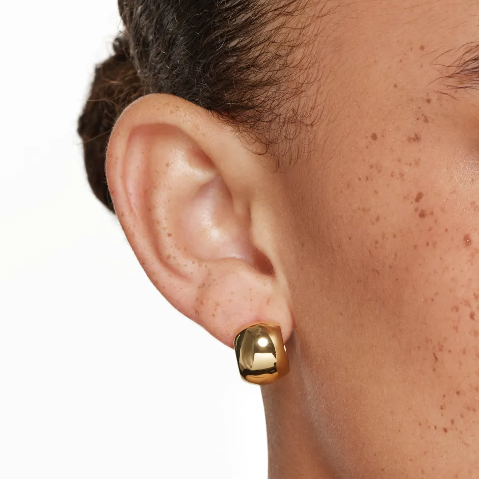 New Chunky Curve Hoops in Gold 18k Fine Gold Plated | Earrings