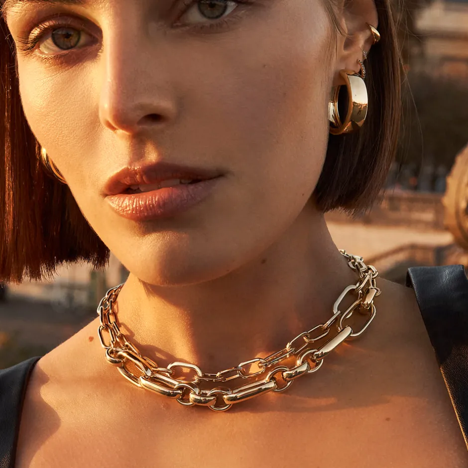 Sale Chunky Paperclip Chain Necklace in Gold 18k Fine Gold Plated | Necklaces & Pendants