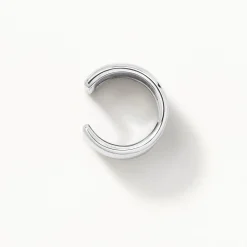 Fashion Chunky Ribbed Ear Cuff in Silver 925 Sterling Silver | Earrings