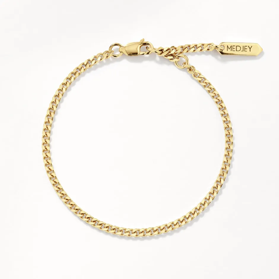 Hot Classic Curb Chain Bracelet in Gold 18k Fine Gold Plated | Bracelets & Bangles