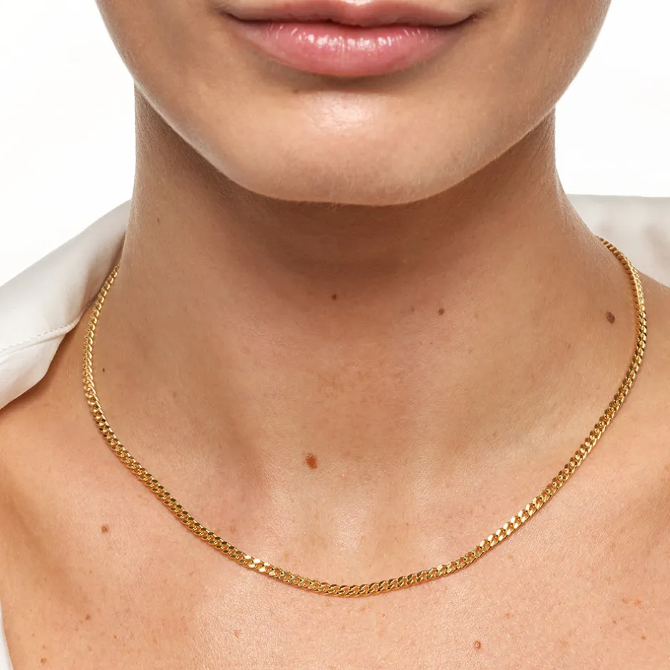 Sale Classic Curb Chain Necklace in Gold 18k Fine Gold Plated | Necklaces & Pendants
