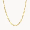 Clearance Curb Chain Necklace in Gold Gifts For Him | 18k Fine Gold Plated