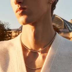 Clearance Curb Chain Necklace in Gold Gifts For Him | 18k Fine Gold Plated