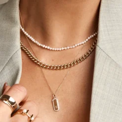 Clearance Curb Chain Necklace in Gold Gifts For Him | 18k Fine Gold Plated