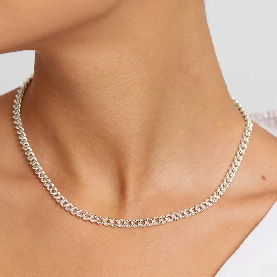 New Curb Chain Necklace in Silver Gifts For Him | 925 Sterling Silver