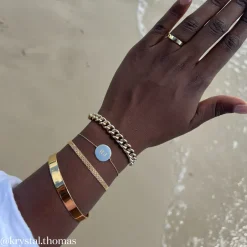 Fashion Curve Bangle in Gold 18k Fine Gold Plated | Bracelets & Bangles