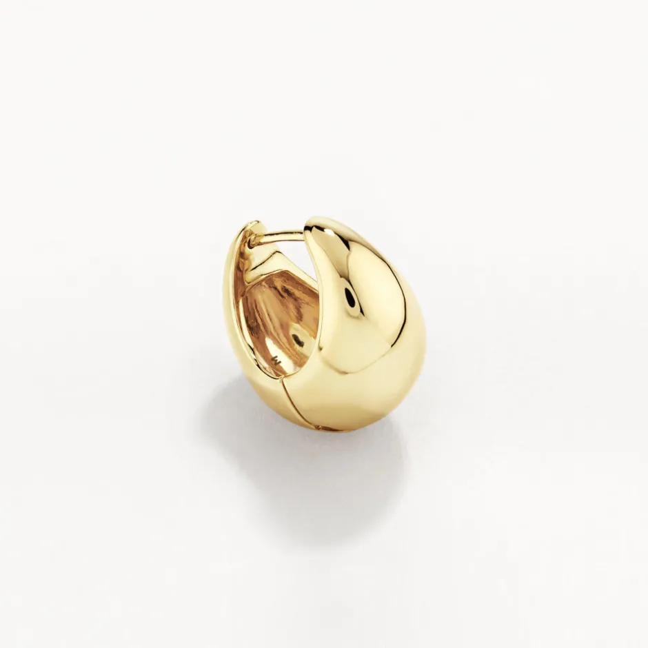 New Curve Dome Huggies in Gold 18k Fine Gold Plated | Earrings