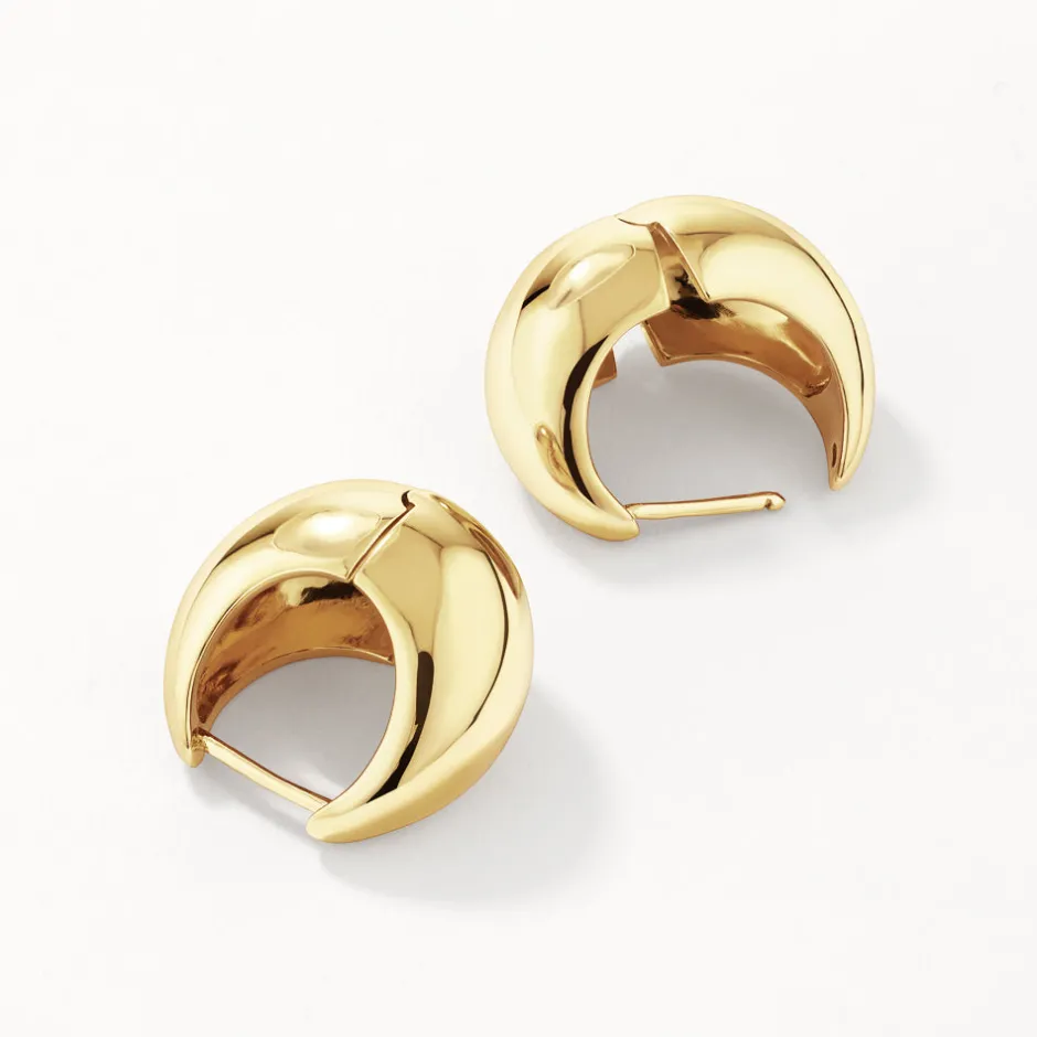 New Curve Dome Huggies in Gold 18k Fine Gold Plated | Earrings