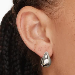 Hot Curve Dome Huggies in Silver 925 Sterling Silver | Earrings