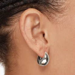 Hot Curve Dome Huggies in Silver 925 Sterling Silver | Earrings