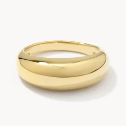 Best Curve Dome Pinky Ring in Gold Best Friend Gifts | 18k Fine Gold Plated