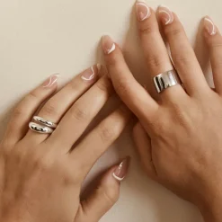 Hot Curve Dome Pinky Ring in Silver Best Friend Gifts | 925 Sterling Silver