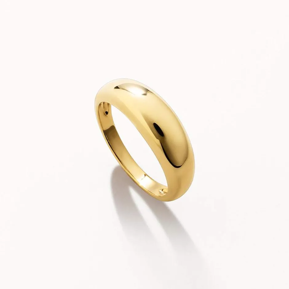 Best Curve Dome Pinky Ring in Gold Best Friend Gifts | 18k Fine Gold Plated