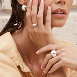 Hot Curve Dome Pinky Ring in Silver Best Friend Gifts | 925 Sterling Silver