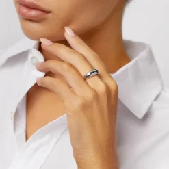 Hot Curve Dome Pinky Ring in Silver Best Friend Gifts | 925 Sterling Silver