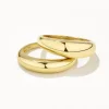Outlet Curve Dome Ring Set in Gold Best Friend Gifts | 18k Fine Gold Plated