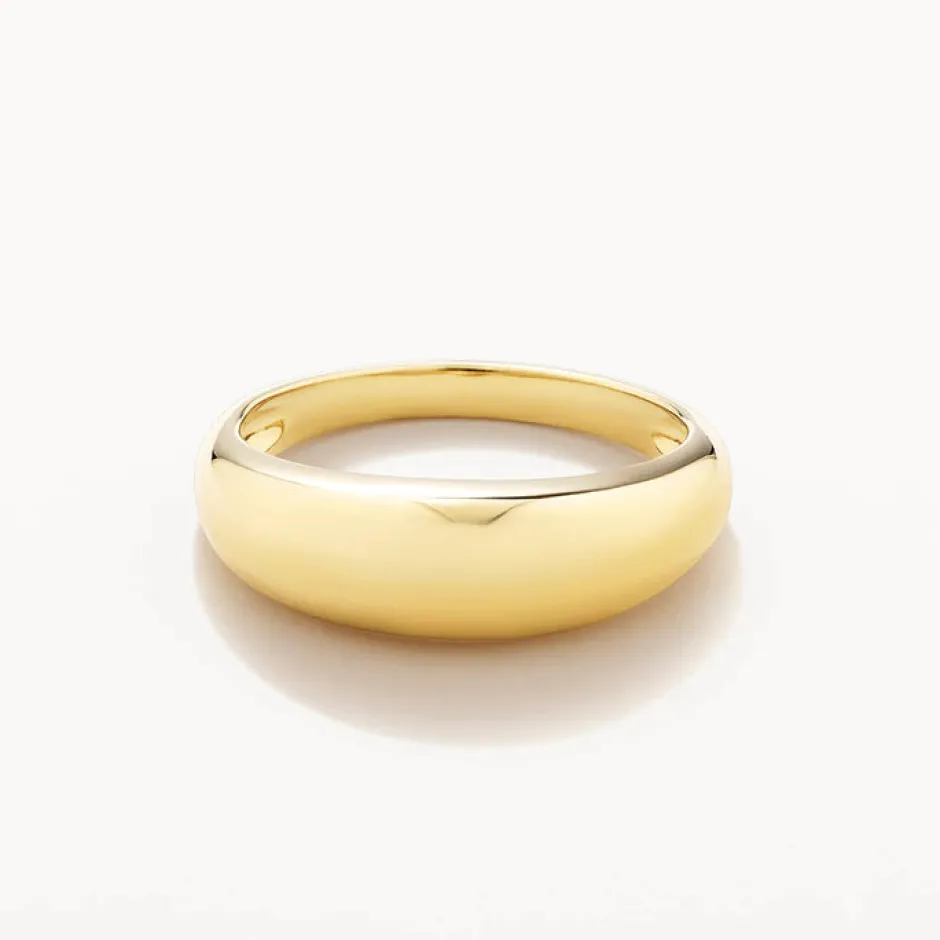 Outlet Curve Dome Ring Set in Gold Best Friend Gifts | 18k Fine Gold Plated