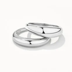 Clearance Curve Dome Ring Set in Silver Best Friend Gifts | 925 Sterling Silver