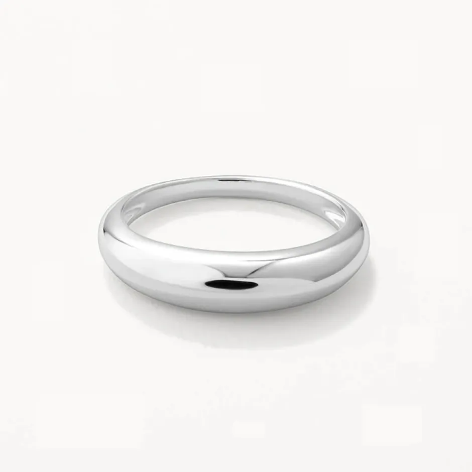 Clearance Curve Dome Ring Set in Silver Best Friend Gifts | 925 Sterling Silver