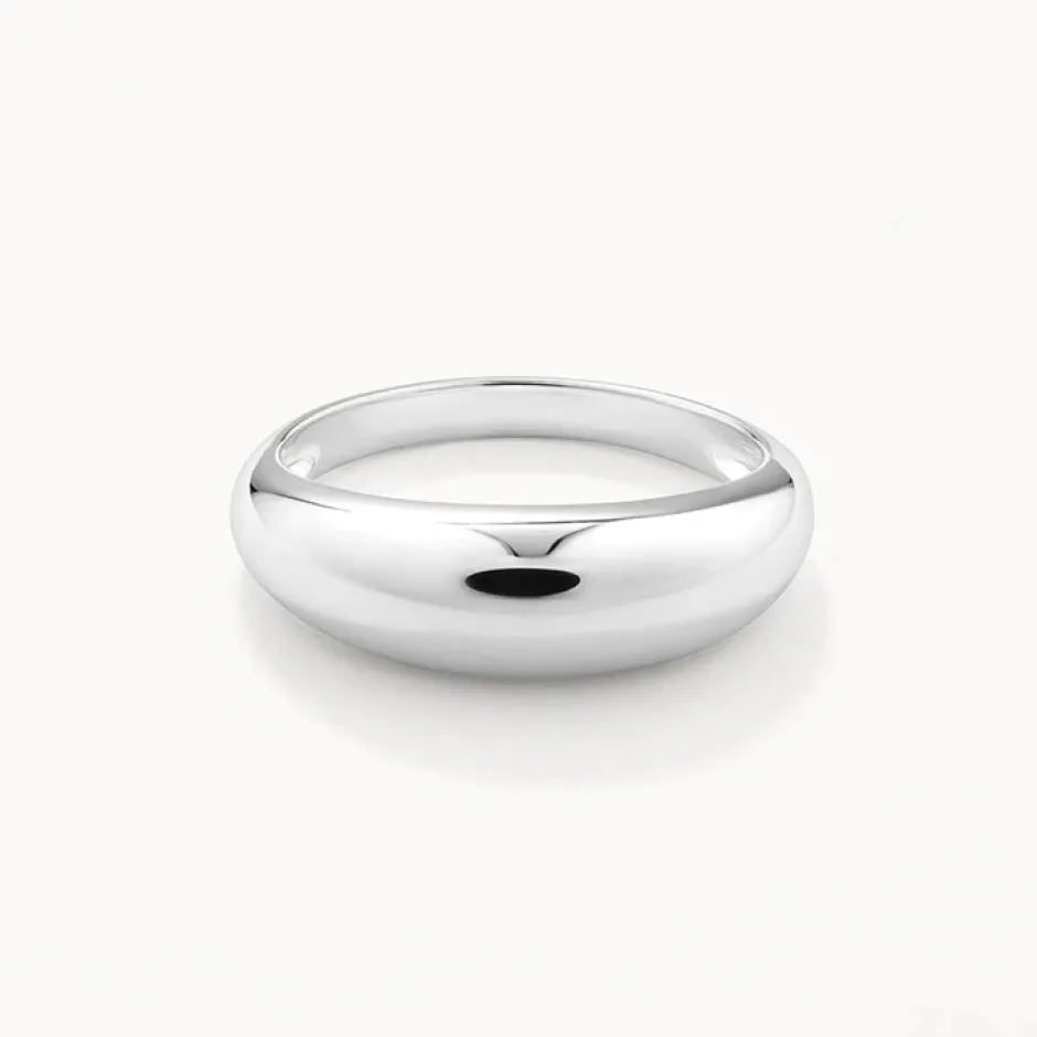 Clearance Curve Dome Ring Set in Silver Best Friend Gifts | 925 Sterling Silver