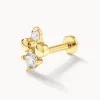Online Diamond and Ball Quartet Helix Single Stud Earring in 10k Gold Natural Diamonds | 10k Gold