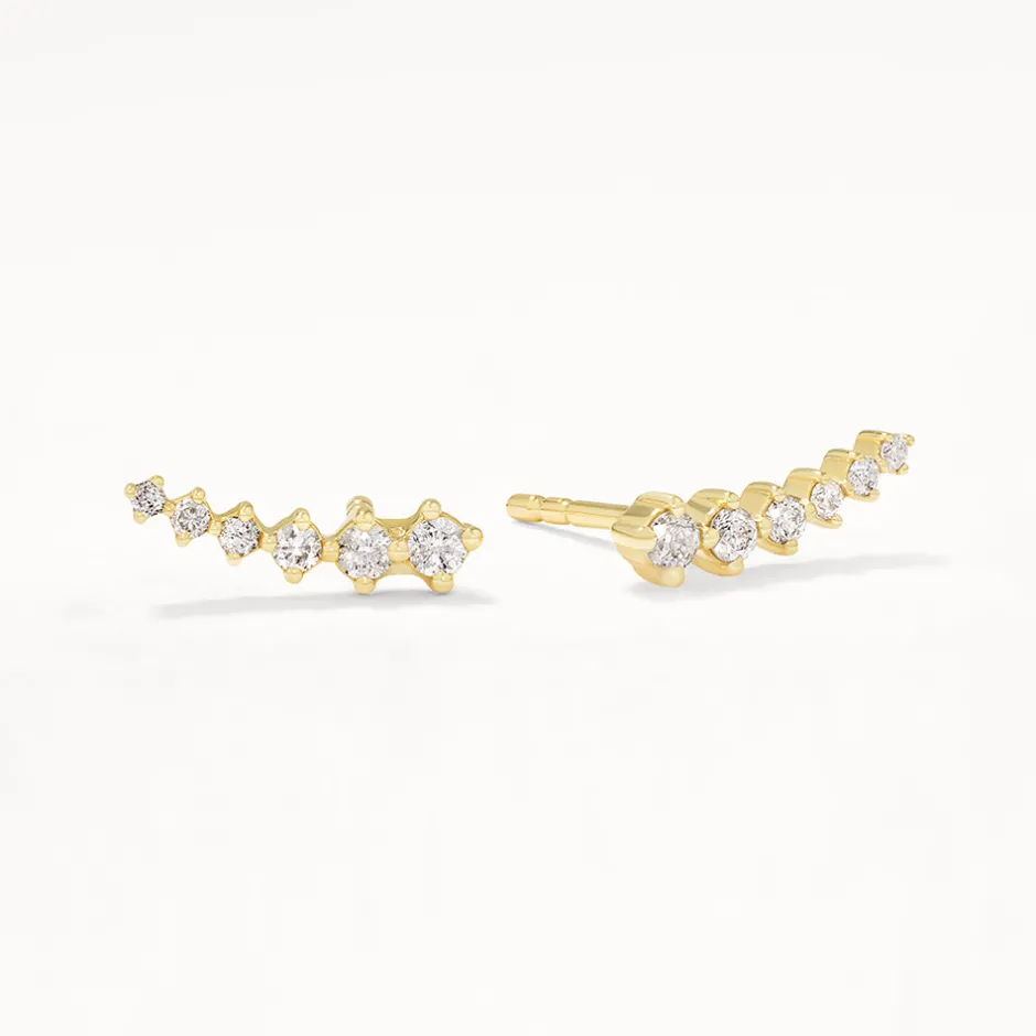 Sale Diamond Climber Stud Earrings in 10k Gold Gifts For Her | Luxe Gifting