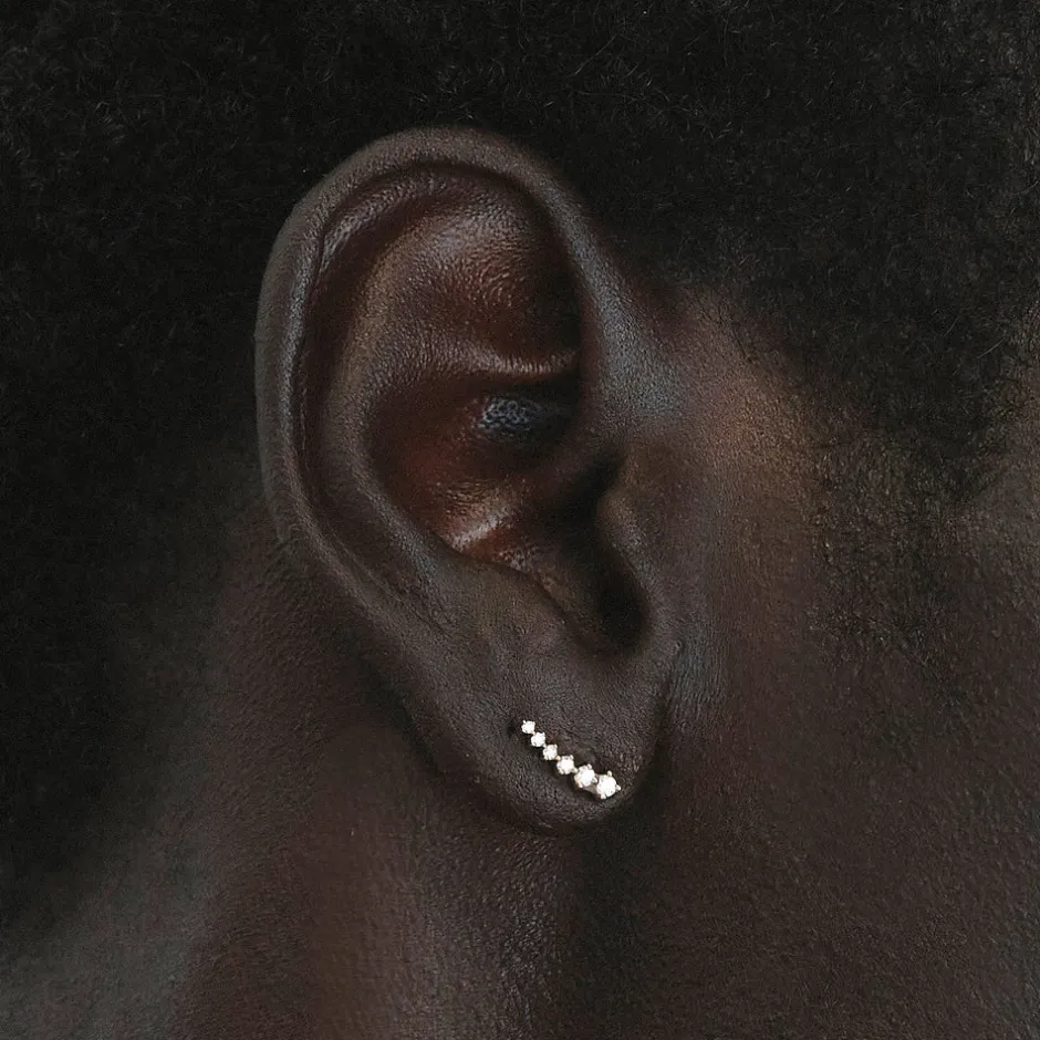 Sale Diamond Climber Stud Earrings in 10k Gold Gifts For Her | Luxe Gifting