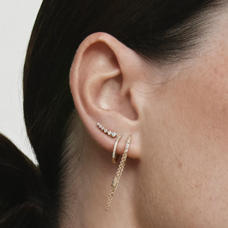 Sale Diamond Climber Stud Earrings in 10k Gold Gifts For Her | Luxe Gifting