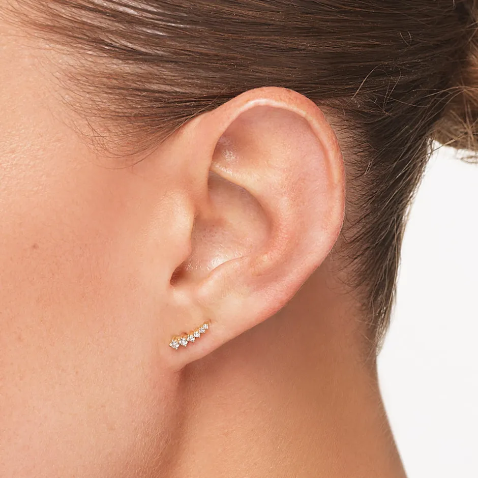 Sale Diamond Climber Stud Earrings in 10k Gold Gifts For Her | Luxe Gifting