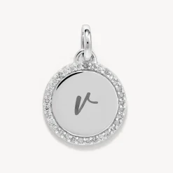 Online Diamond Disc Necklace in Silver Gifts For Him | Bridal Gifts