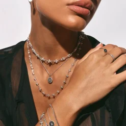 Online Diamond Disc Necklace in Silver Gifts For Him | Bridal Gifts