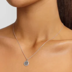 Online Diamond Disc Necklace in Silver Gifts For Him | Bridal Gifts