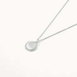 Online Diamond Disc Necklace in Silver Gifts For Him | Bridal Gifts