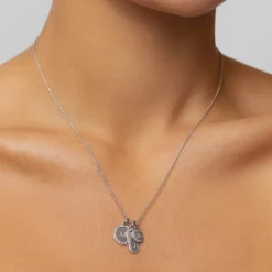 Online Diamond Disc Necklace in Silver Gifts For Him | Bridal Gifts