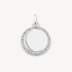 Online Diamond Disc Necklace in Silver Gifts For Him | Bridal Gifts