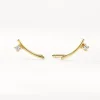 Hot Diamond Dot Bar Stud Earrings in 10k Gold Natural Diamonds | Earrings