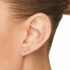 Hot Diamond Dot Bar Stud Earrings in 10k Gold Natural Diamonds | Earrings